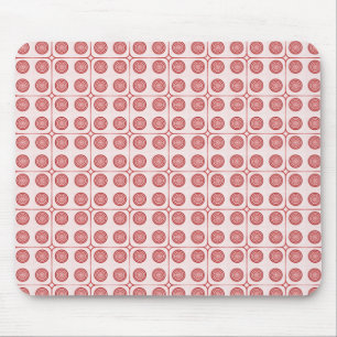 Tapis De Souris Cercles de charme rétro Mousepad, Rouge