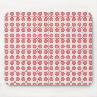 Tapis De Souris Cercles de charme rétro Mousepad, Rouge