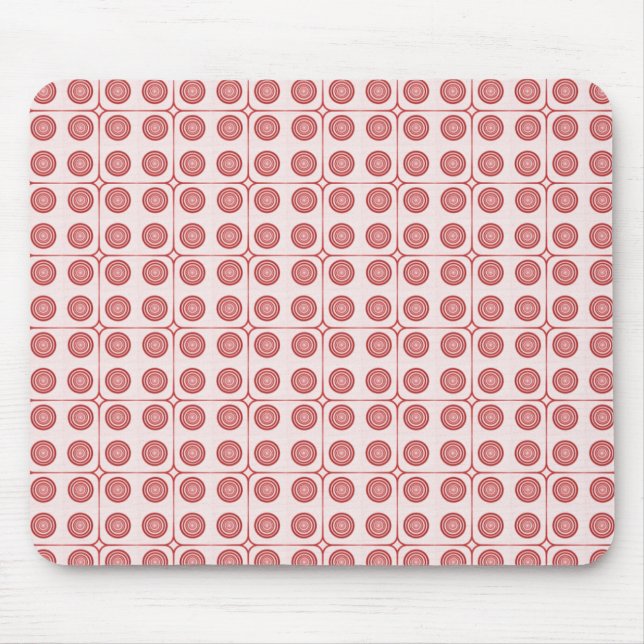 Tapis De Souris Cercles de charme rétro Mousepad, Rouge (Devant)