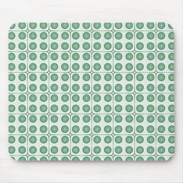 Tapis De Souris Cercles de charme rétro Mousepad, Vert foncé (Devant)