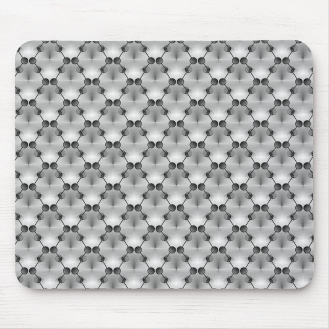 Tapis De Souris Cercles de funk rétro en argent Mousepad (Devant)