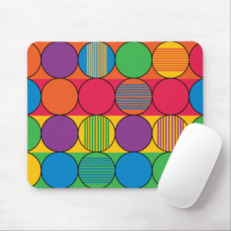 Tapis De Souris Cercles et bandes vivement colorés