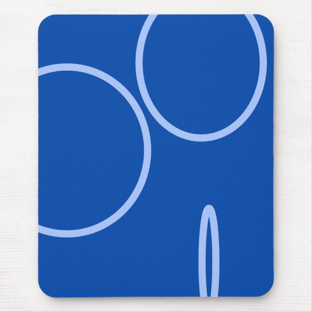 Tapis De Souris Cercles et boucle sur bleu (Devant)