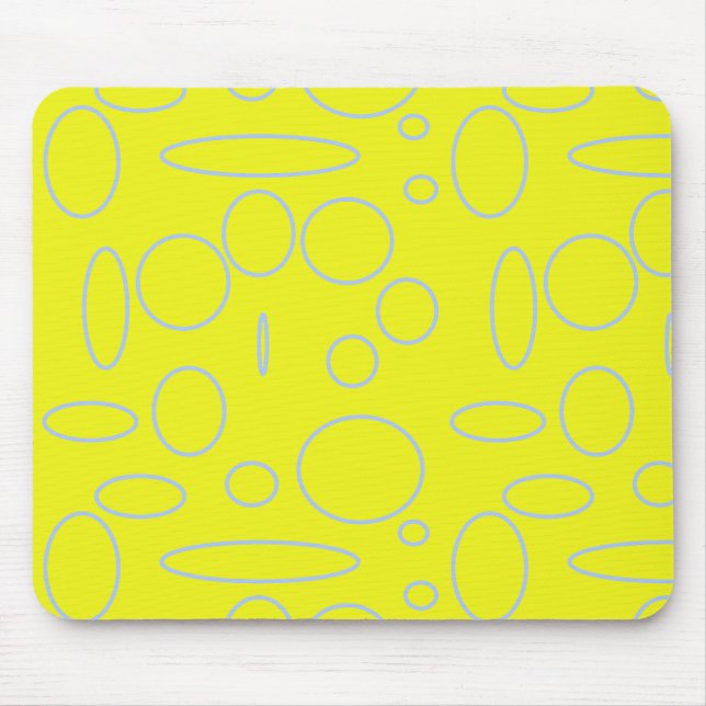 Tapis De Souris Cercles et boucles jaunes Mousepad (Devant)