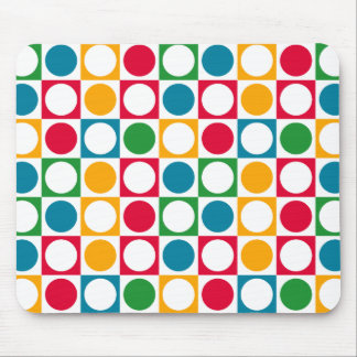 Tapis De Souris Cercles et motif colorés de carrés
