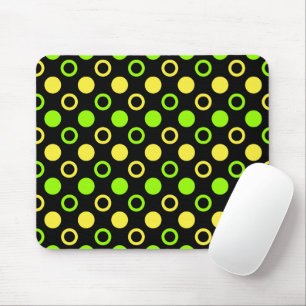 Tapis De Souris Cercles et Pois de citron et de citron vert par ST
