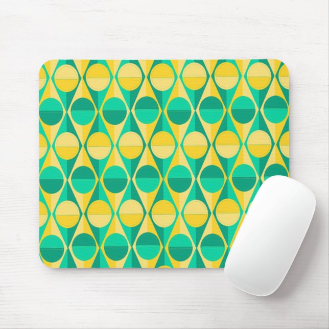 Tapis De Souris Cercles et triangles Art Déco (Avec souris)