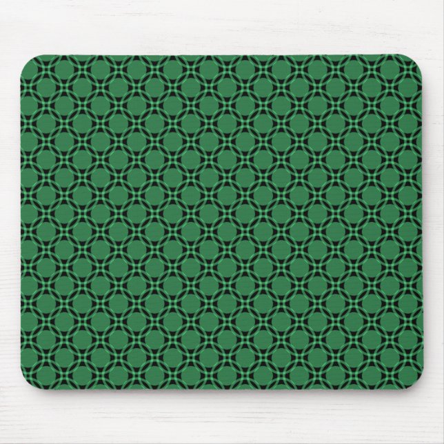 Tapis De Souris Cercles funky Vert Vibrant Mousepad (Devant)