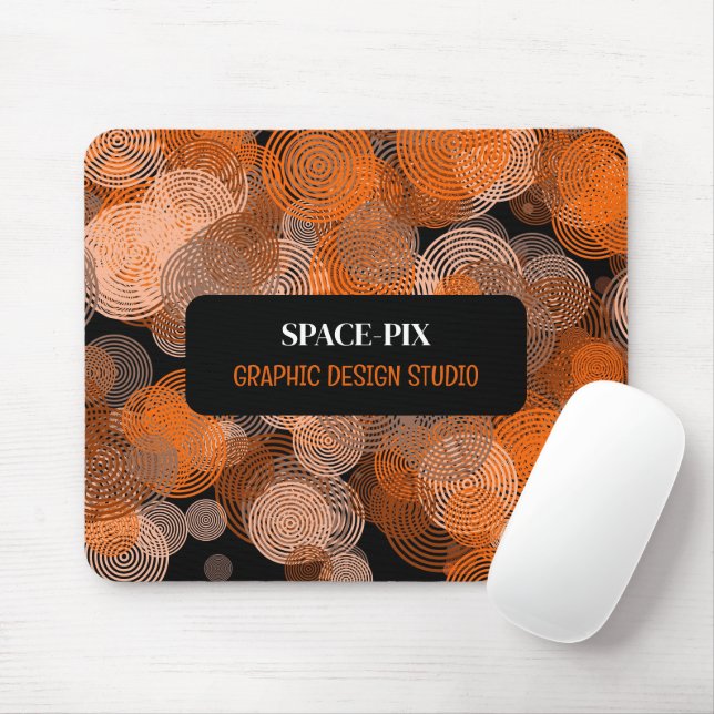 Tapis De Souris Cercles graphiques orange, Graphic Designer (Avec souris)