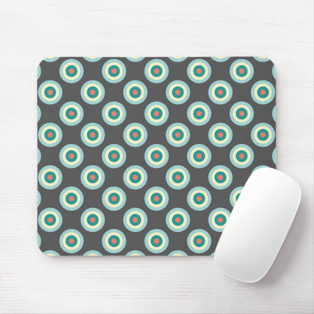 Tapis De Souris Cercles mixtes gris par Shirley Taylor (Avec souris)