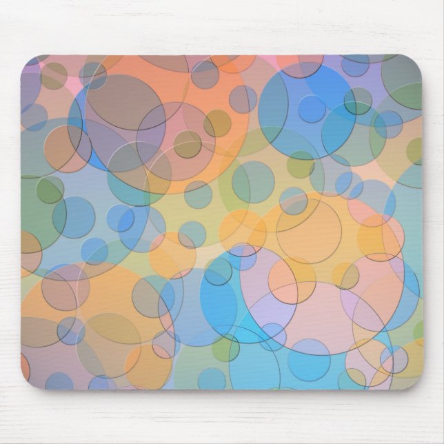 Tapis De Souris Cercles Pastel Superposés Design Moderne (Devant)