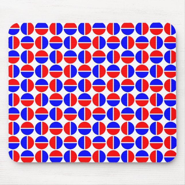 Tapis De Souris Cercles pivotants - Rouge et Bleu (Devant)