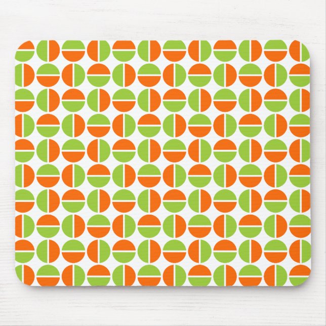 Tapis De Souris Cercles pivotants - Vert et orange (Devant)