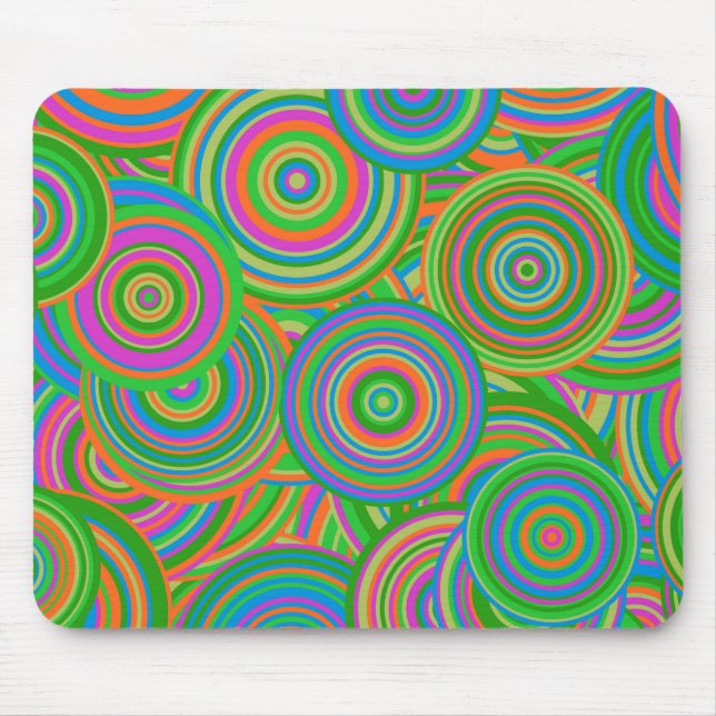 Tapis De Souris cercles rétro (Devant)