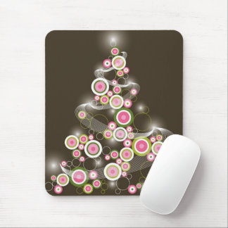 Tapis De Souris Cercles roses rétro Chic Sparkling sapin de Noël