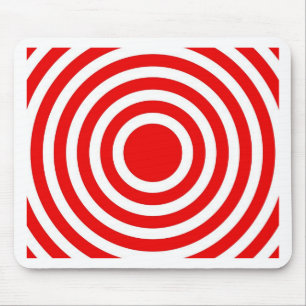 Tapis De Souris Cercles rouges et blancs