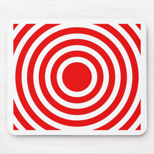 Tapis De Souris Cercles rouges et blancs (Devant)