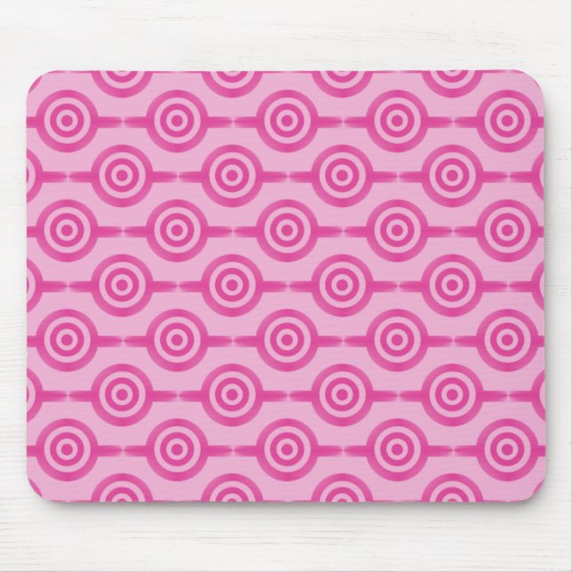 Tapis De Souris Cercles tendance rose chaud Mousepad (Devant)