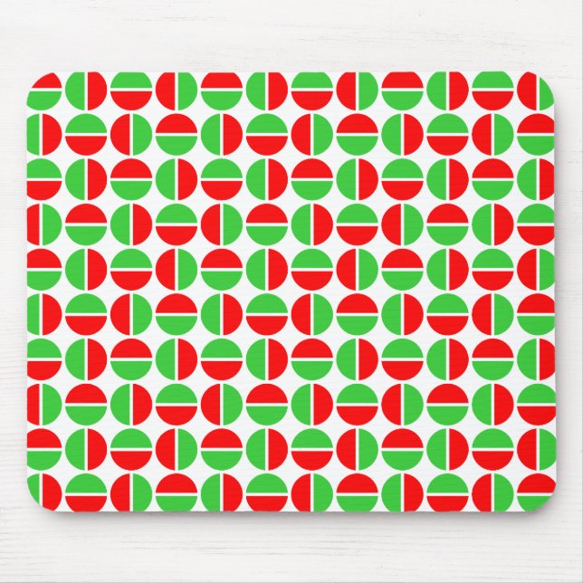 Tapis De Souris Cercles tournants - rouge et vert (Devant)