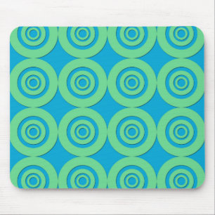 Tapis De Souris Cercles Turquoise Vert Menthe Motif Moderne