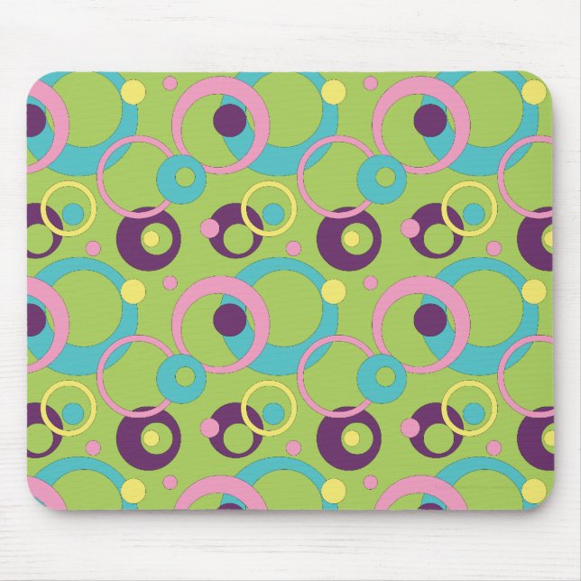 Tapis de souris Cercles Vert Funky (Devant)