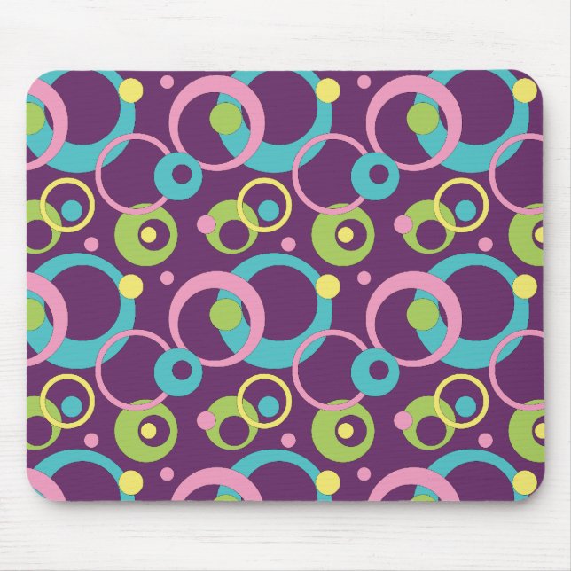 Tapis de souris Cercles Violets Funky (Devant)