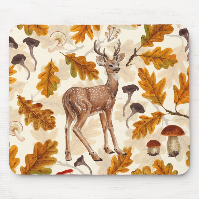 Tapis De Souris Cerf dans la forêt automnale (Devant)