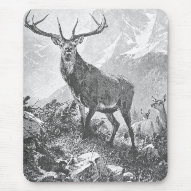 Tapis De Souris Cerf dans les Hautes Montagnes (Devant)