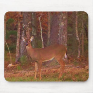 Tapis De Souris Cerf, Grass vert rouge et feuilles d'or