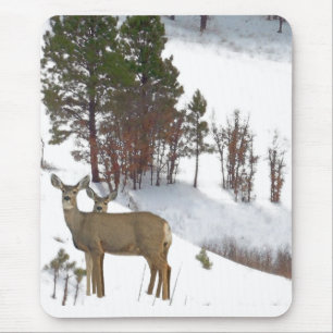 Tapis De Souris Cerfs communs sur la montagne Mousepad