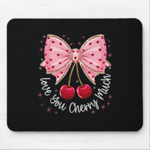 Tapis De Souris Cerise et rubans Mignonne Cerise Amour Vous Cerise