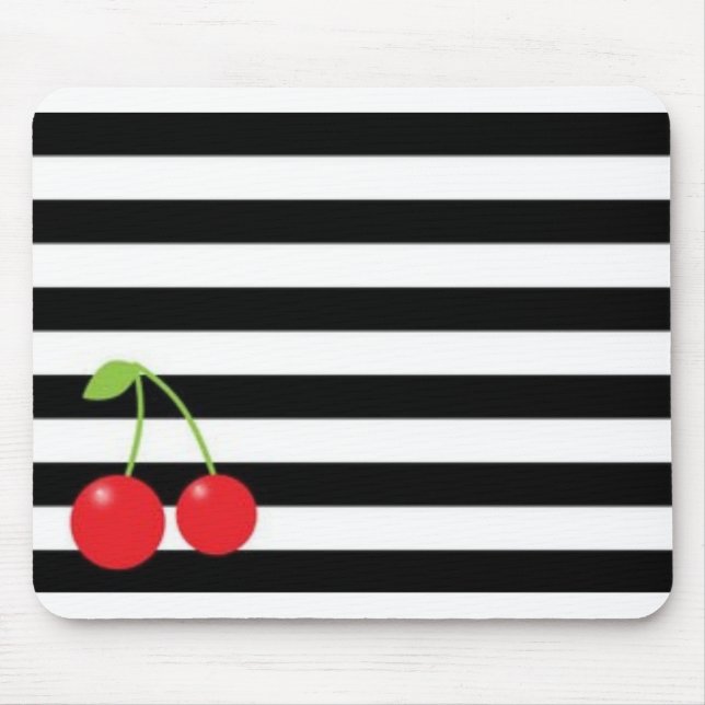 TAPIS DE SOURIS CERISES ET RAYURES (Devant)