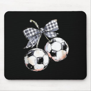 Tapis De Souris Cerises Foot Checkered Coquette Jour de Match 
