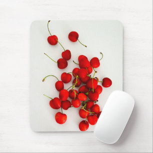 Tapis De Souris Cerises rouges à la lumière naturelle Pose sur bla
