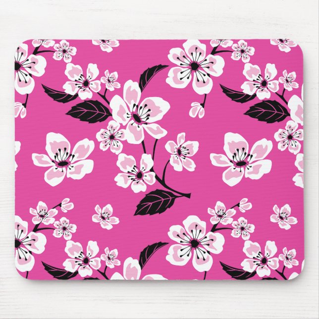TAPIS DE SOURIS CERISIER EN FLEURS - SAKURA (ROSE) (Devant)