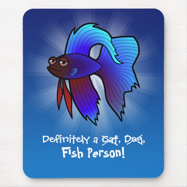 Tapis De Souris Certainement une personne poisson (poisson combatt (Devant)
