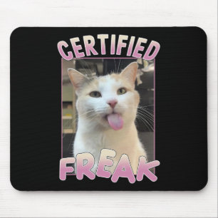 Tapis De Souris Certifié Freak Cute Chat Amateurs de mème Animaux 