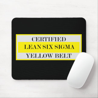 Tapis De Souris Certifié Lean Six Sigma Ceinture Jaune Mousepad