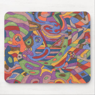 Tapis De Souris Cerveau d'oiseaux, abstrait original