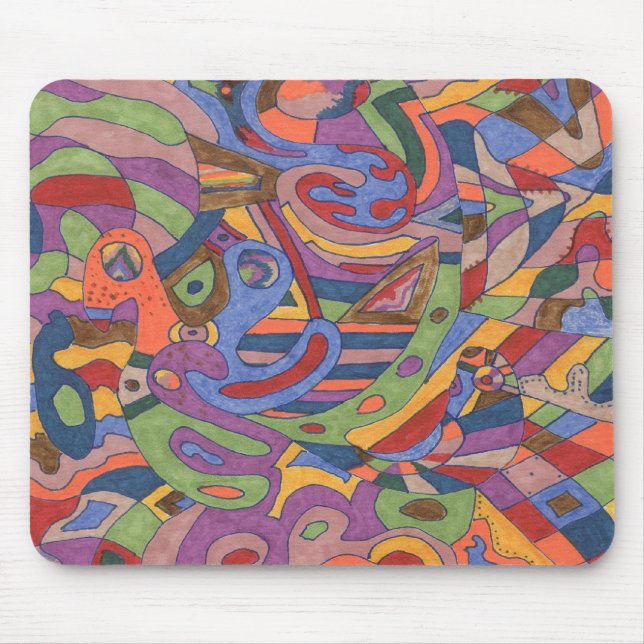 Tapis De Souris Cerveau d'oiseaux, abstrait original (Devant)