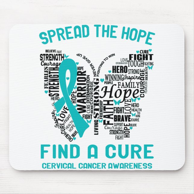 Tapis De Souris Cervical Cancer Awareness Month Ribbon Gifts (Devant)