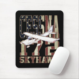 Tapis De Souris Cessna 172 Skyhawk avec drapeau Vintage des États-