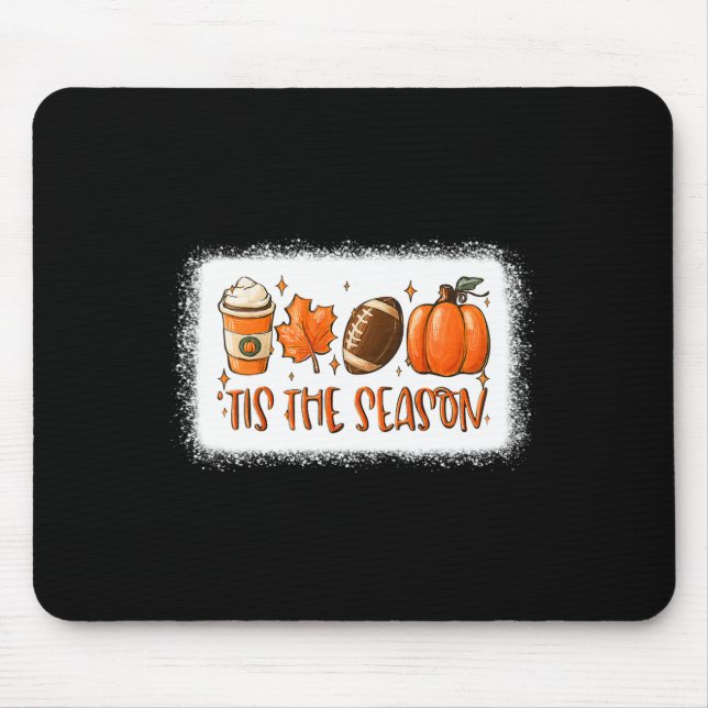 Tapis De Souris C'Est La Saison Citrouille Leaf Latte Fall Footbal (Devant)