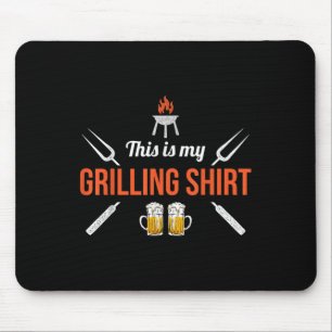 Tapis De Souris C'Est Ma Chemise Grillante Funny Barbecue Chef Gri