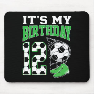 Tapis De Souris C'est ma fête d'anniversaire de soccer de 12 ans g