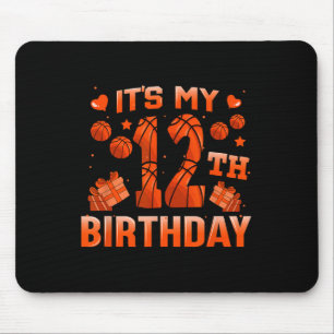 Tapis De Souris C'est mon 12e anniversaire Bysketbyll Boys Girls 1