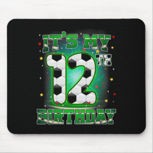 Tapis De Souris C'est mon 12e anniversaire garçon football 12 ans