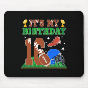 Tapis De Souris C'est mon 16e anniversaire garçon 16 ans Football