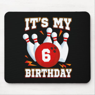 Tapis De Souris C'est mon 6e anniversaire de bowling thème 6 ans p