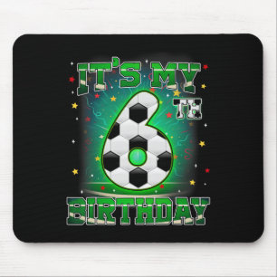 Tapis De Souris C'est mon 6ème anniversaire de football pour garço